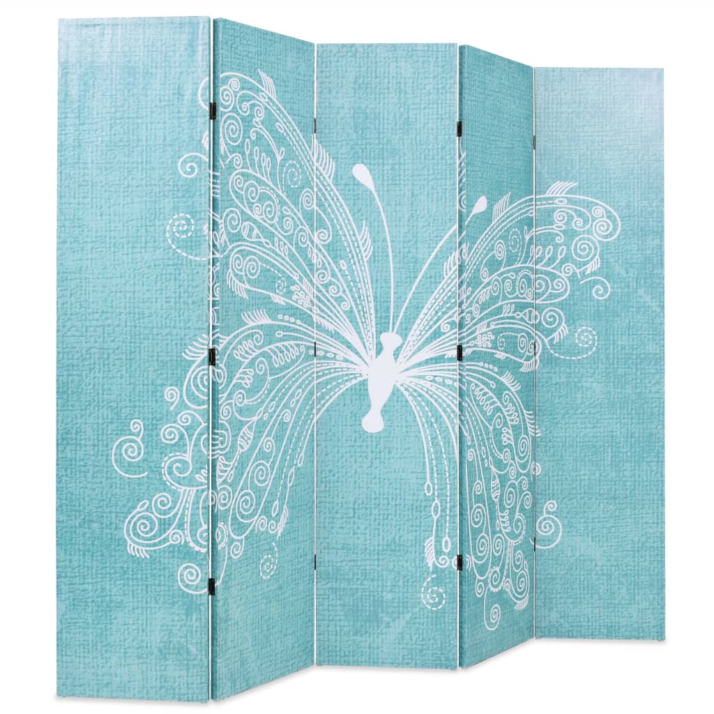 Folding Room Divider 200x170 cm Butterfly Blue