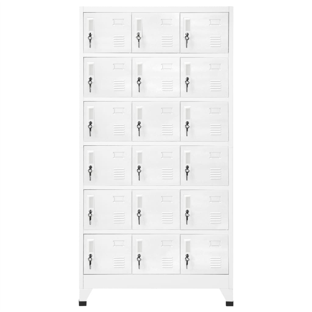 Locker Cabinet with 18 Compartments Metal 90x40x180 cm