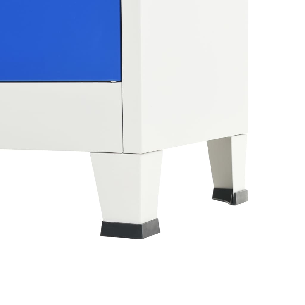 Locker Cabinet with 2 Doors Metal 90x40x180 cm Grey and Blue