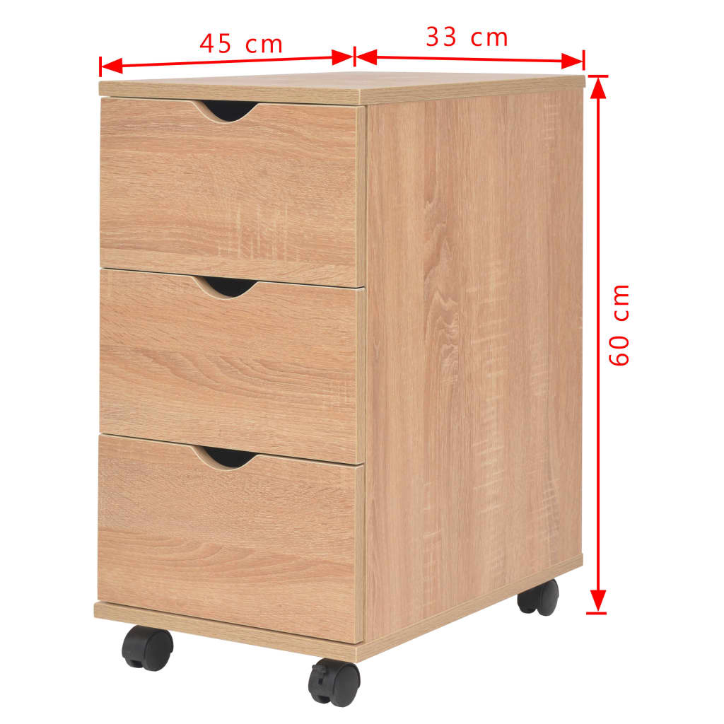 Drawer Unit 33x45x60 cm Oak