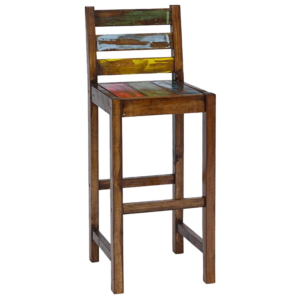 Bar Stools 2 pcs Solid Reclaimed Wood