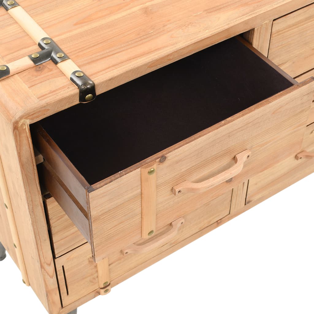 Drawer Cabinet Solid Fir Wood 91x35x73 cm