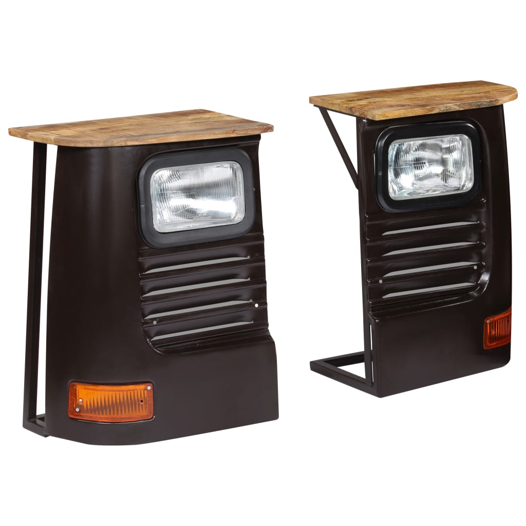 Truck Sideboard Solid Mango Wood Dark Grey