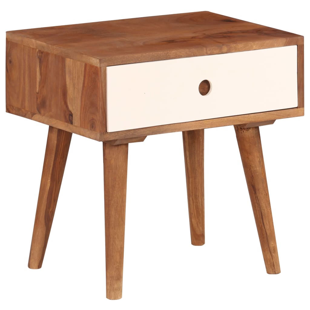 Bedside Table Solid Acacia Wood 45x30x45 cm