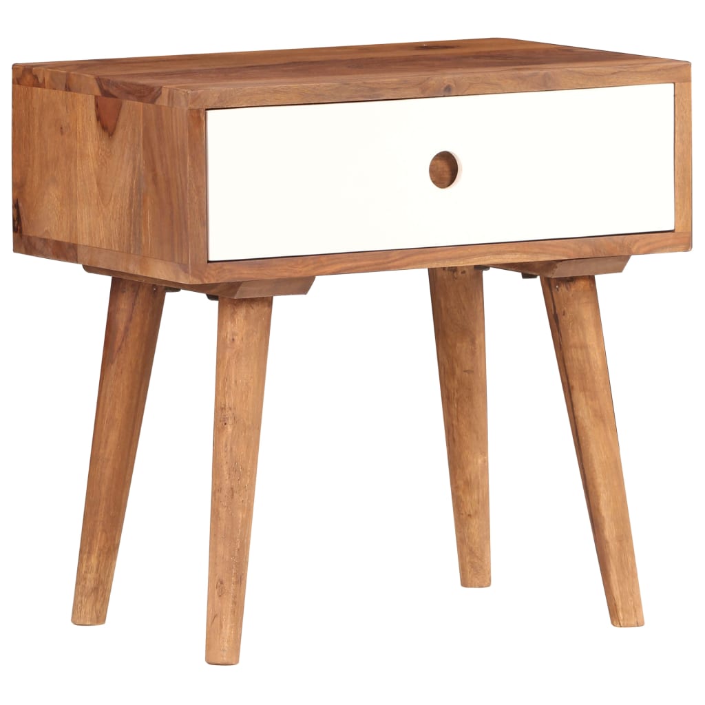 Bedside Table Solid Acacia Wood 45x30x45 cm