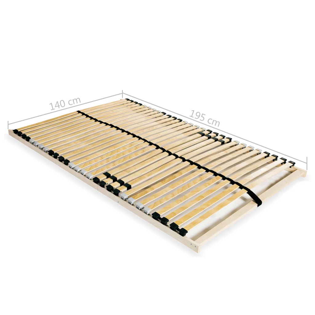 Slatted Bed Base without Mattress with 28 Slats 7 Zones 140x200 cm