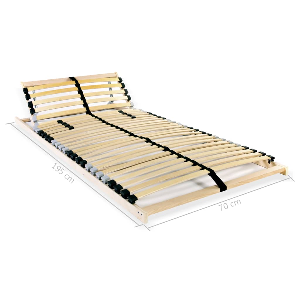 Slatted Bed Base without Mattress with 28 Slats 7 Zones 70x200 cm