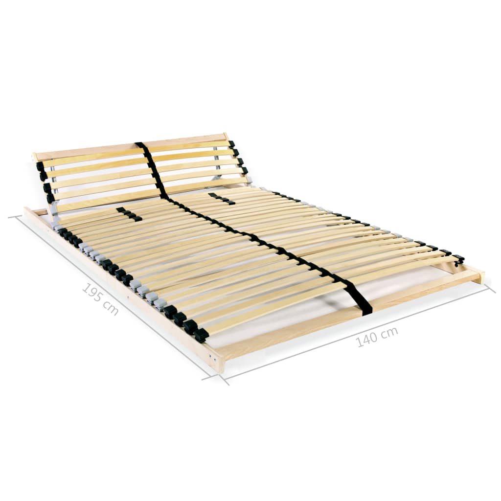 Slatted Bed Base without Mattress with 28 Slats 7 Zones 140x200 cm