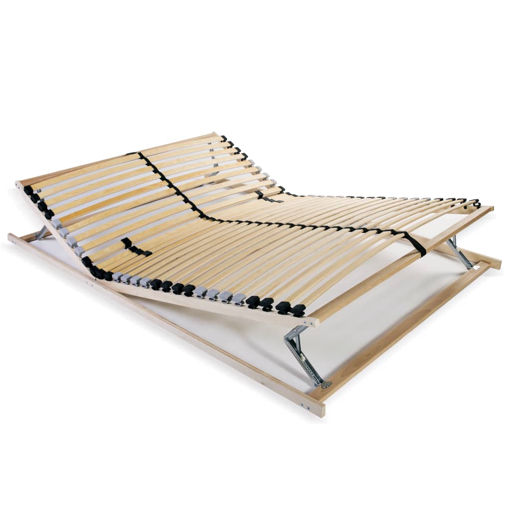 Slatted Bed Base without Mattress with 28 Slats 7 Zones 140x200 cm