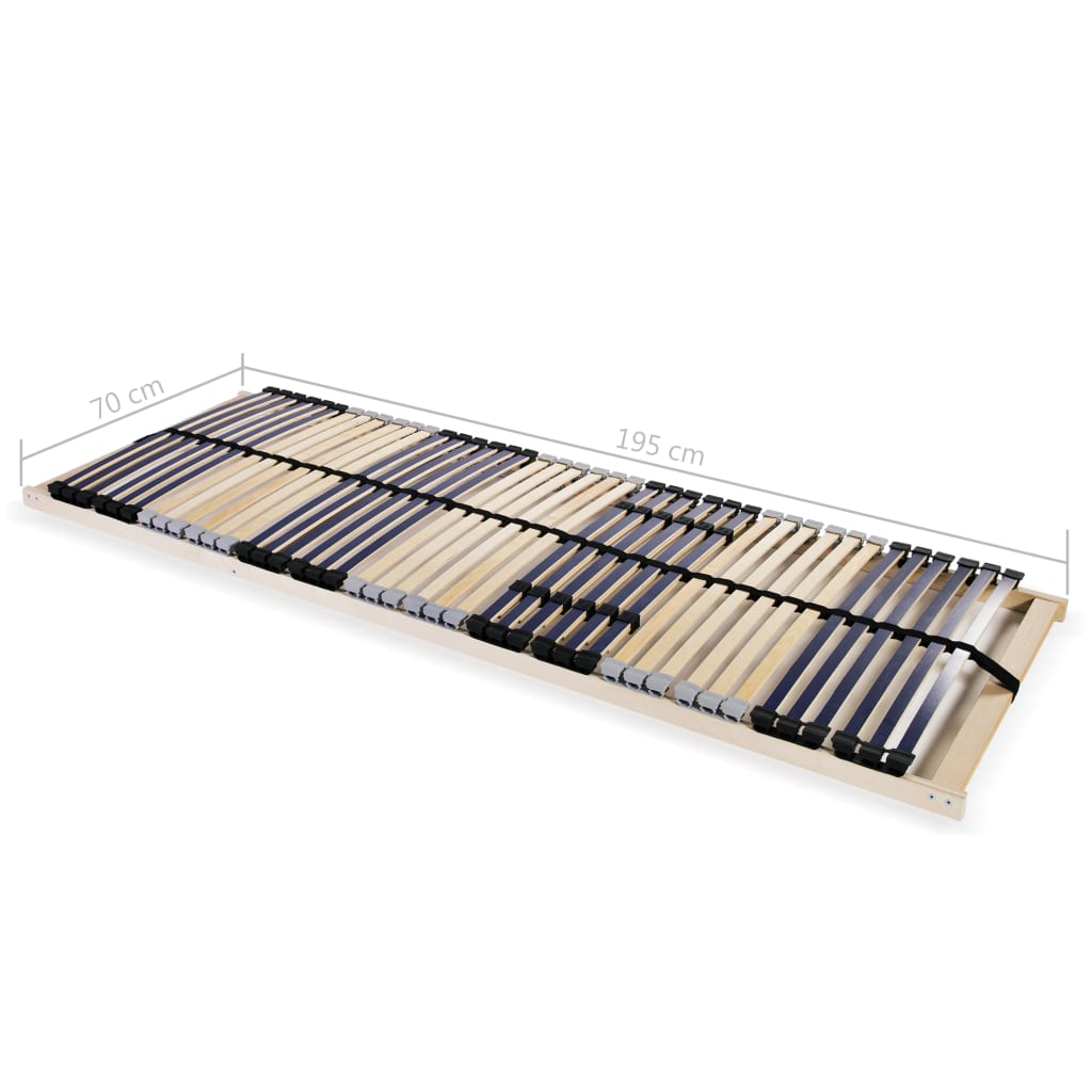 Slatted Bed Base without Mattress with 42 Slats 7 Zones 70x200 cm
