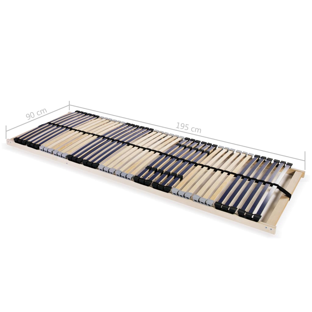 Slatted Bed Base without Mattress with 42 Slats 7 Zones 90x200 cm