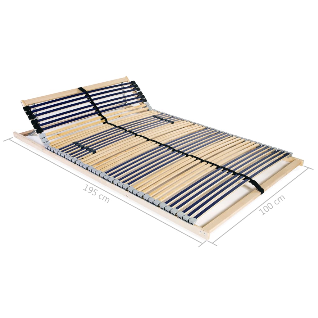 Slatted Bed Base without Mattress with 42 Slats 7 Zones 100x200 cm