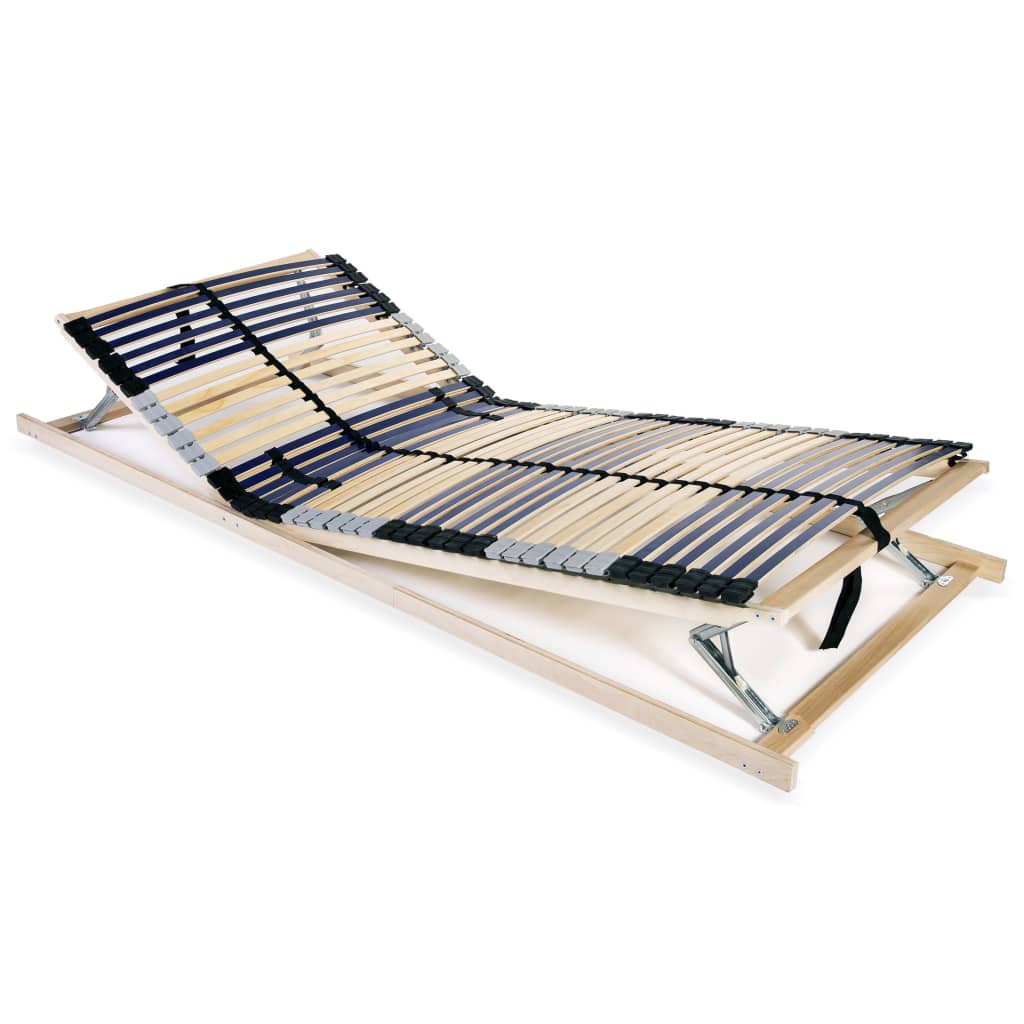 Slatted Bed Base without Mattress with 42 Slats 7 Zones 90x200 cm