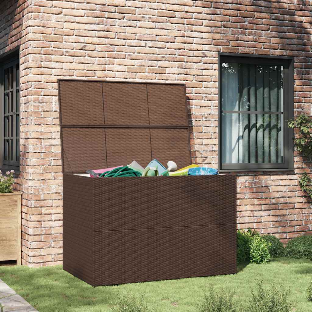 Garden Storage Box Brown 150x100x100 cm Poly Rattan