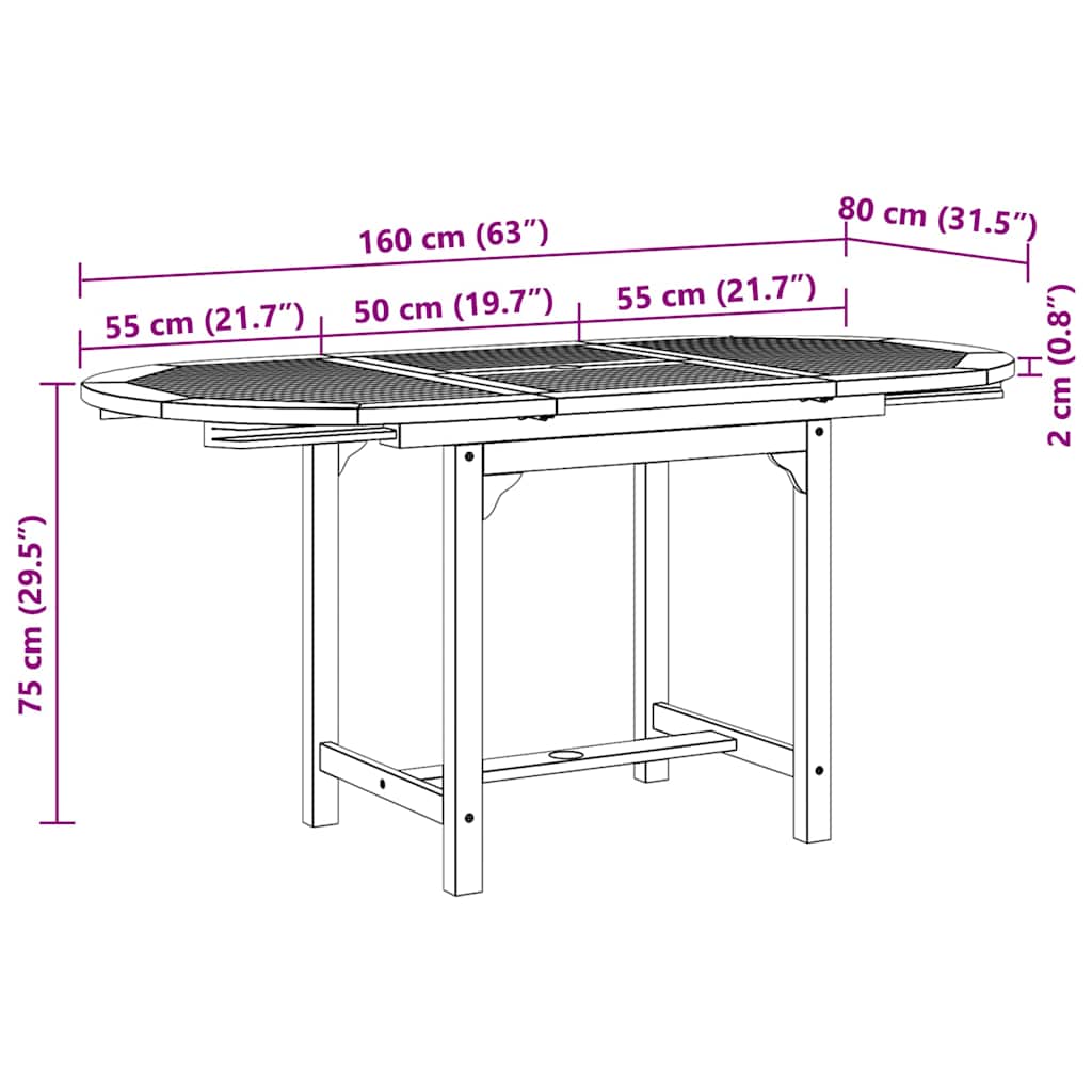 7 Piece Outdoor Dining Set Solid Teak Wood