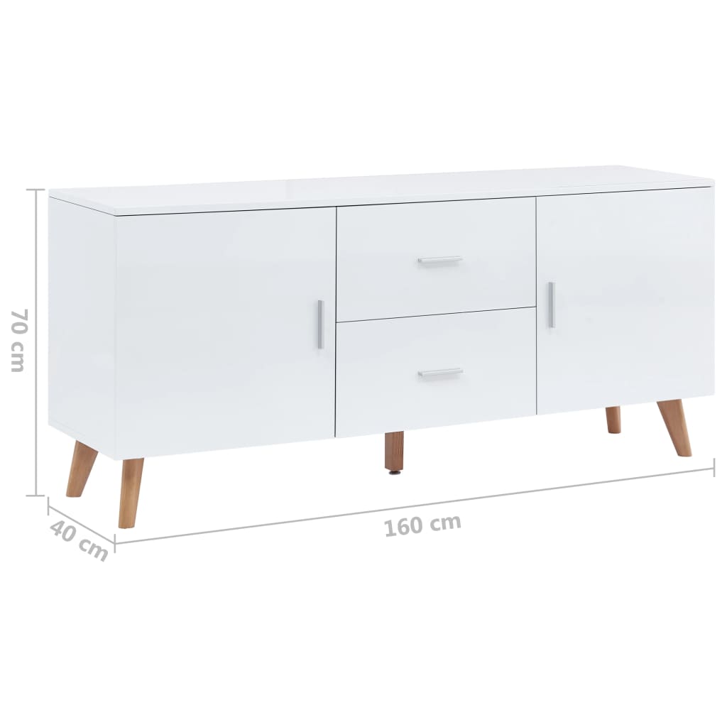 Sideboard White 160x40x70 cm MDF