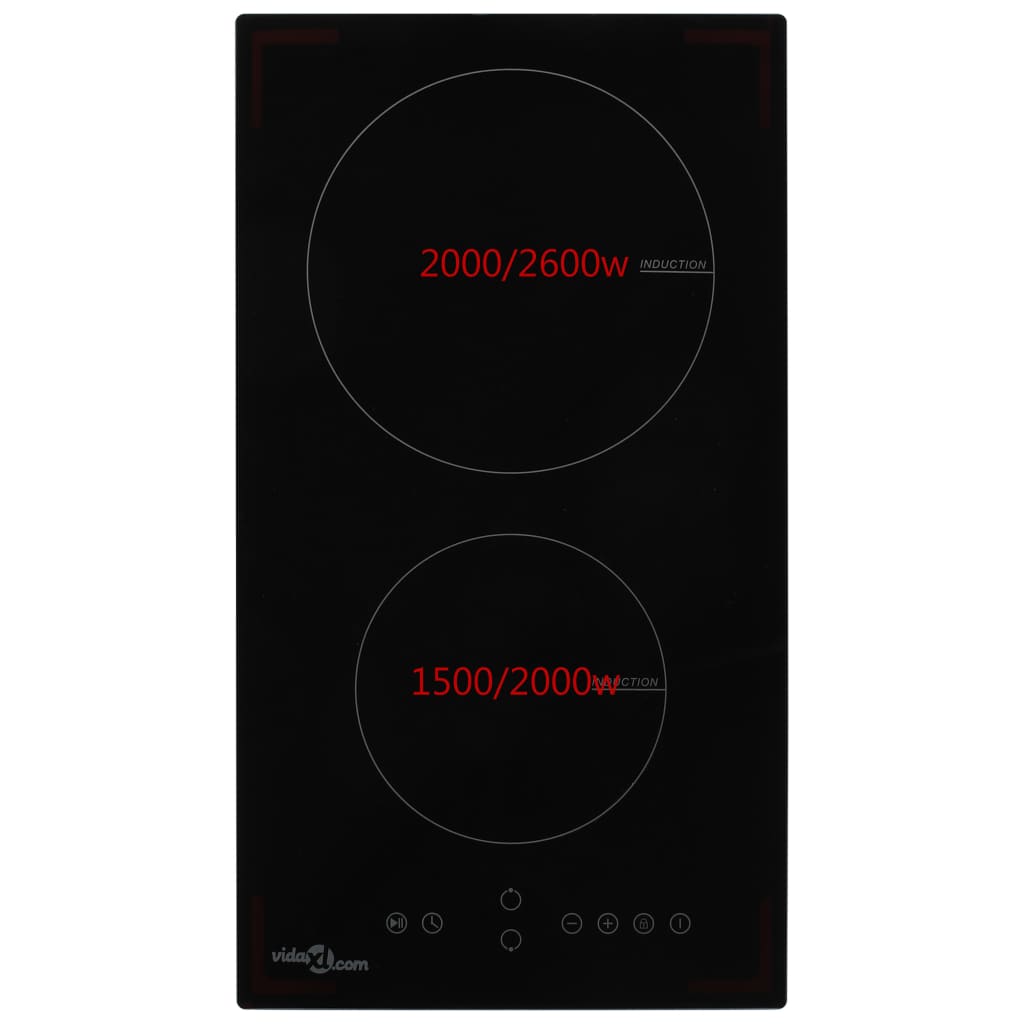 Induction Hob with 2 Burners Touch Control Glass 3500 W
