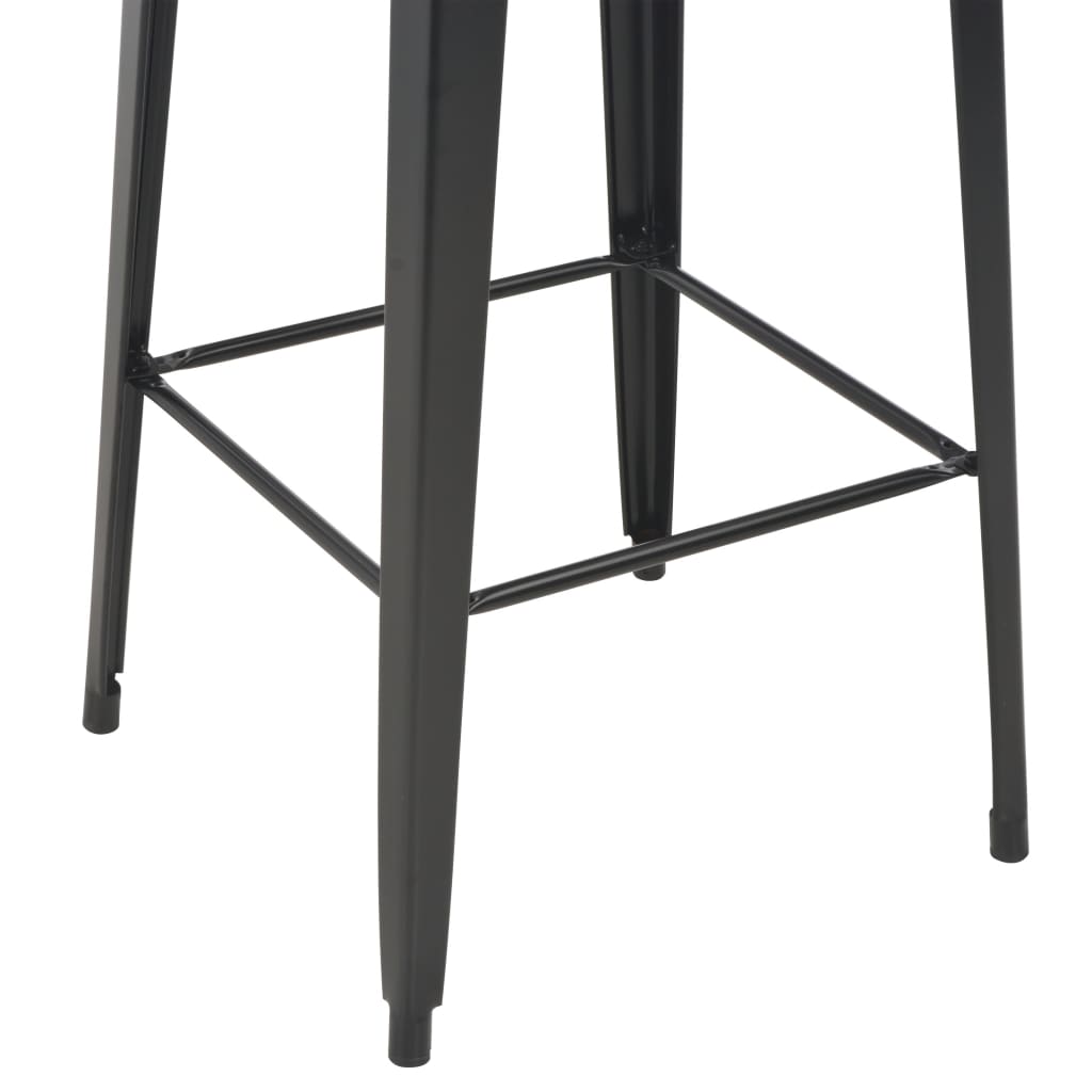 Bar Table Black 60x60x108 cm Solid Pine Wood Steel