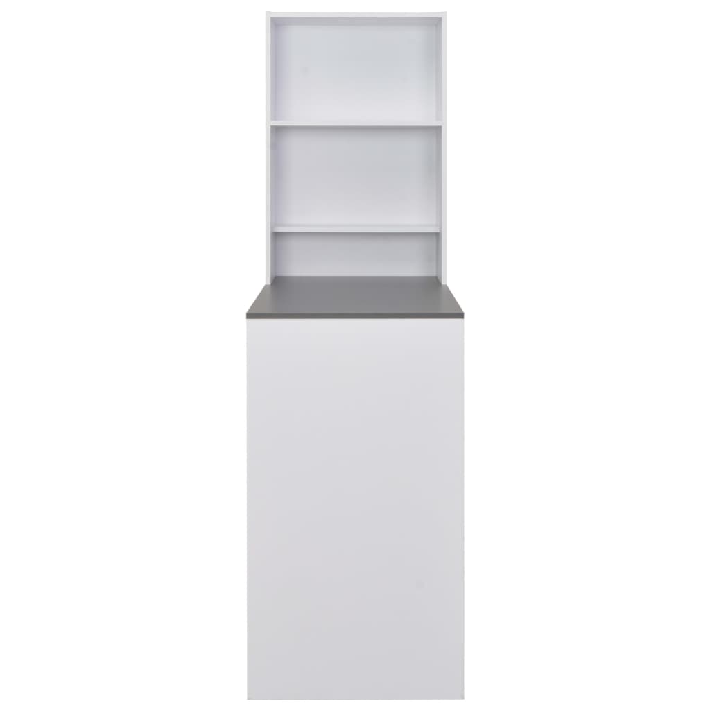 Bar Table with Cabinet White 115x59x200 cm