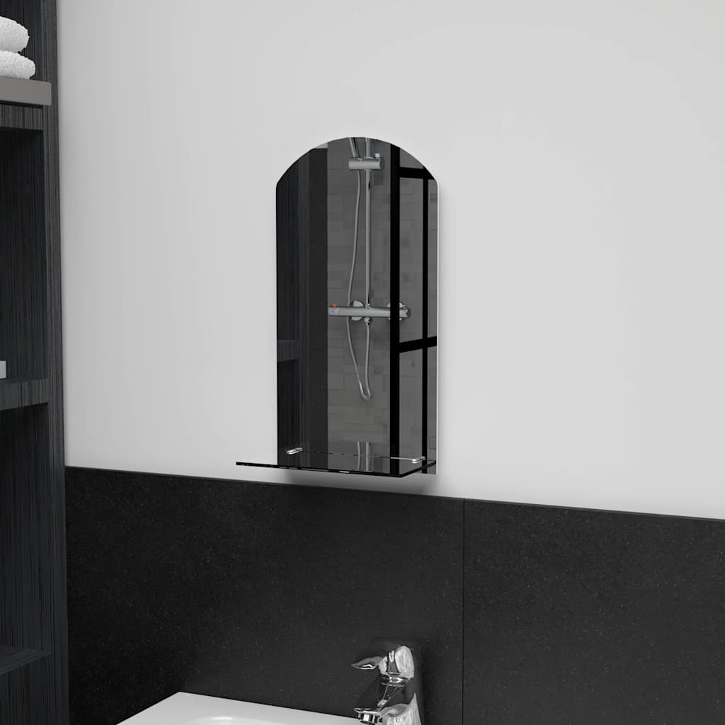 Wall Mirror With Shelf Tempered Glass