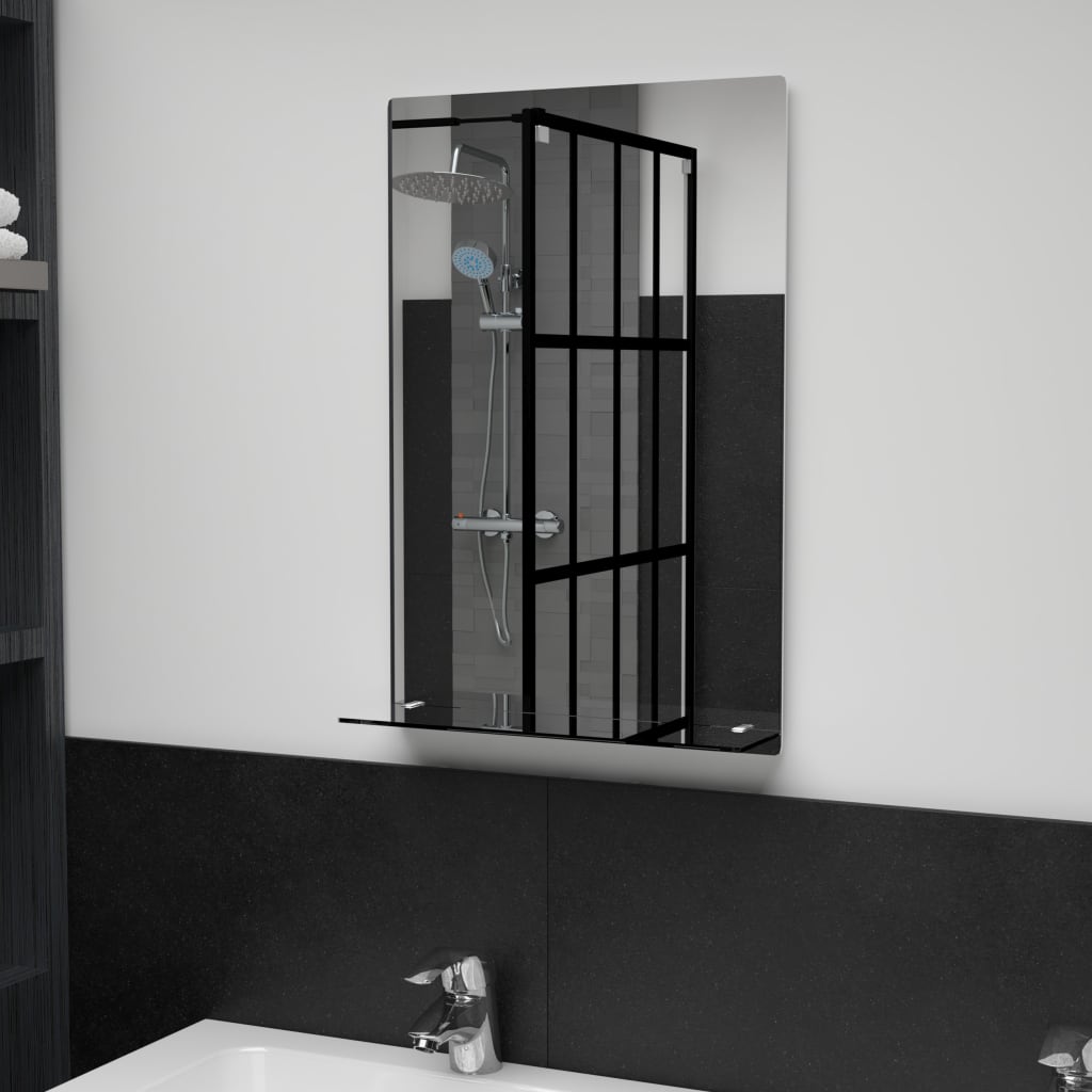 Wall Mirror With Shelf Tempered Glass