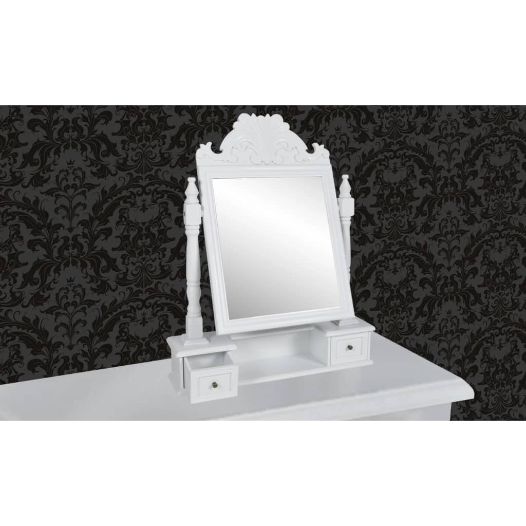 Vanity Makeup Table With Rectangular Swing Mirror Mdf
