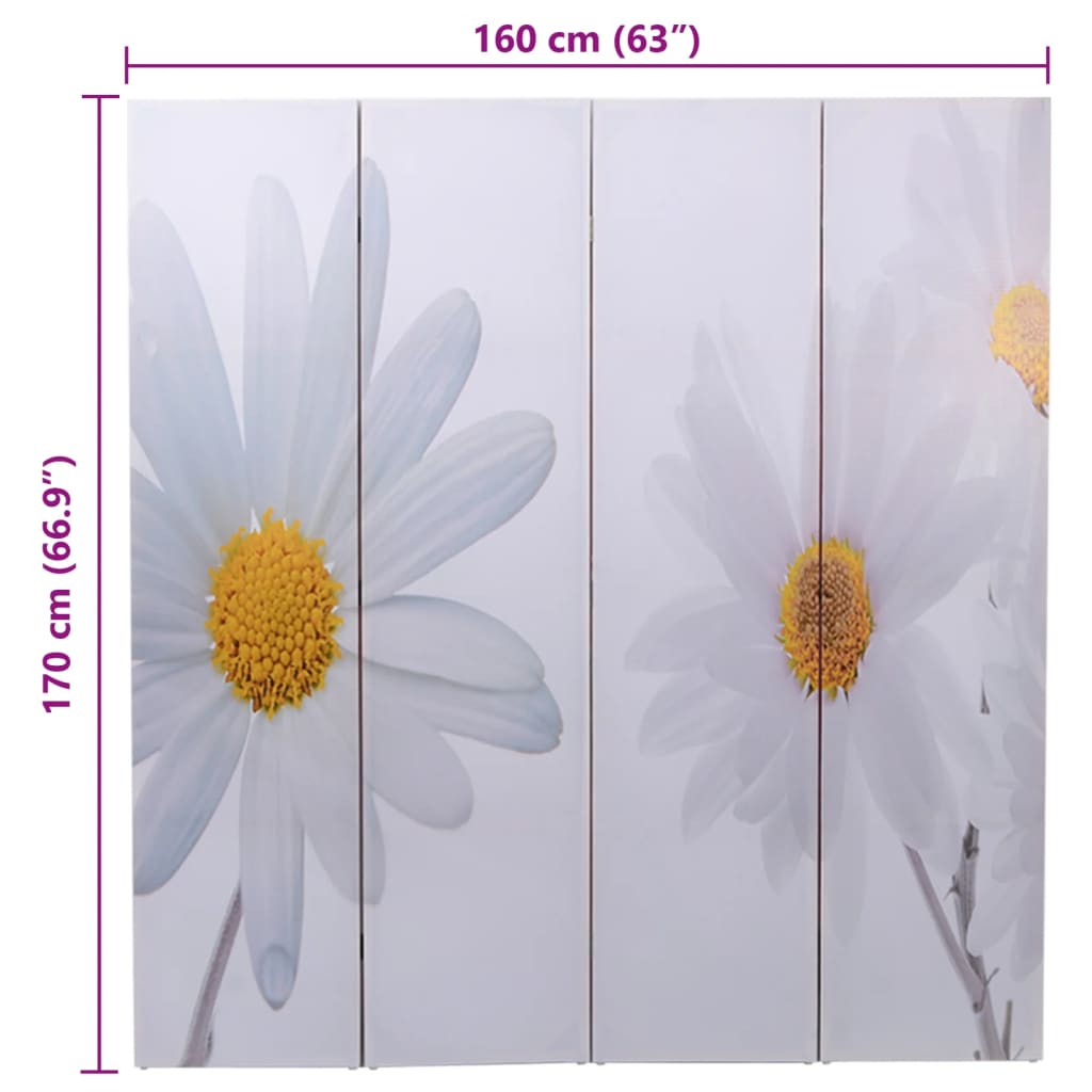 Folding Room Divider 160x170 cm Flower