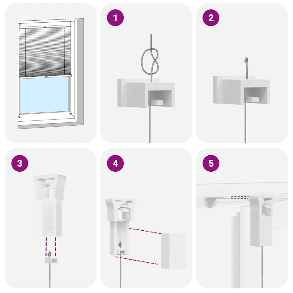 Plisse Blind 90x150cm White Pleated Blind