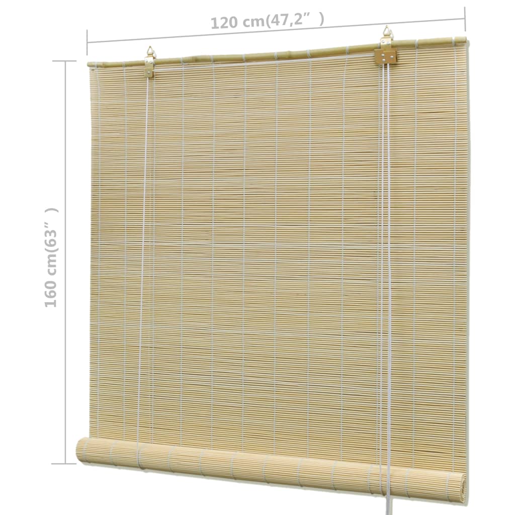 Natural Bamboo Roller Blinds 120 x 160 cm