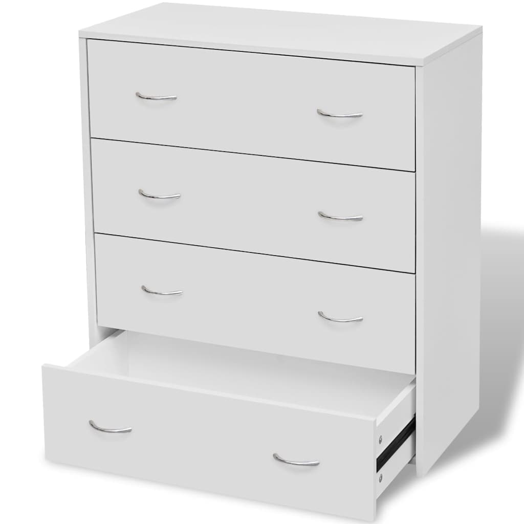 Sideboard with 4 Drawers 60x30.5x71 cm White