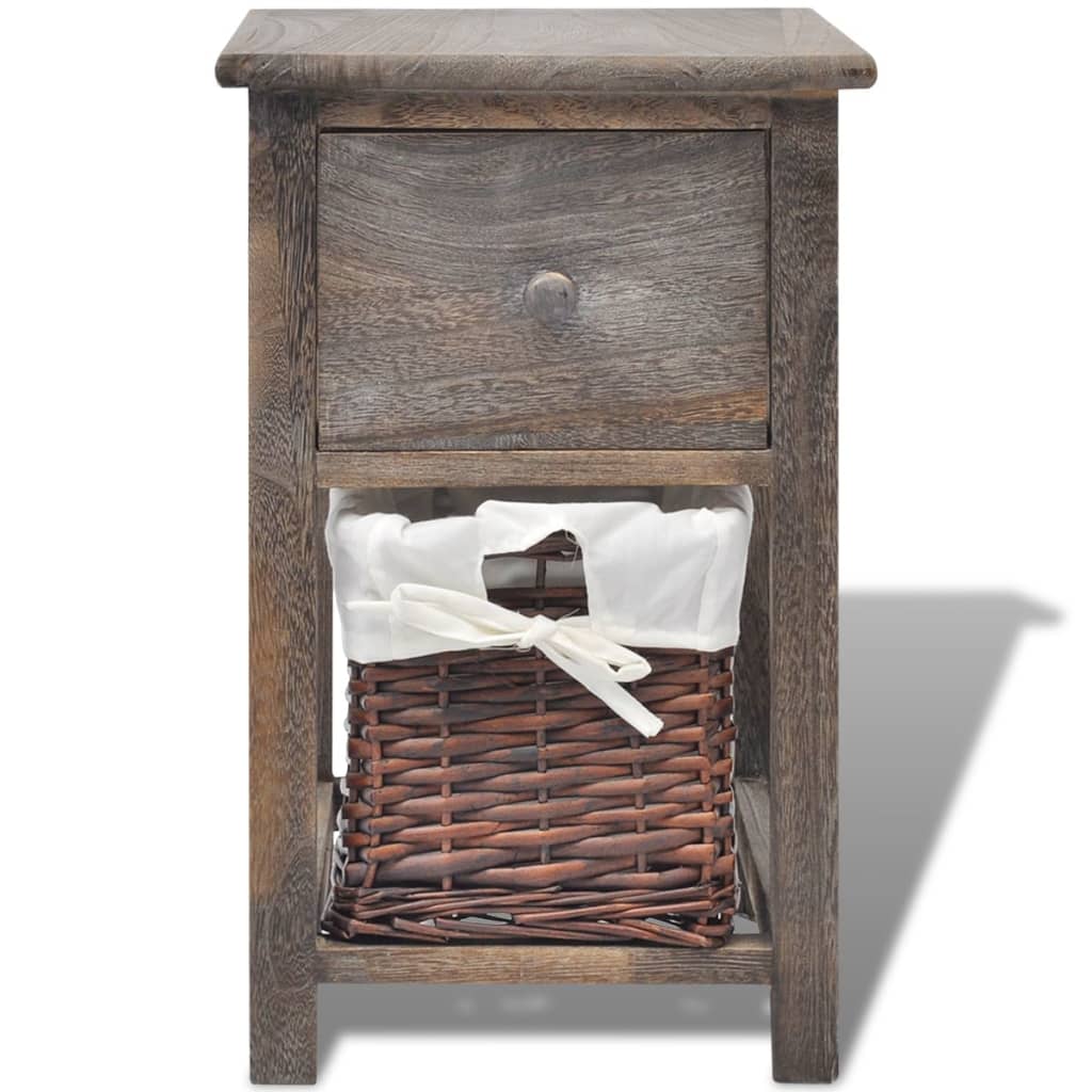 Bedside Cabinet Wood Brown