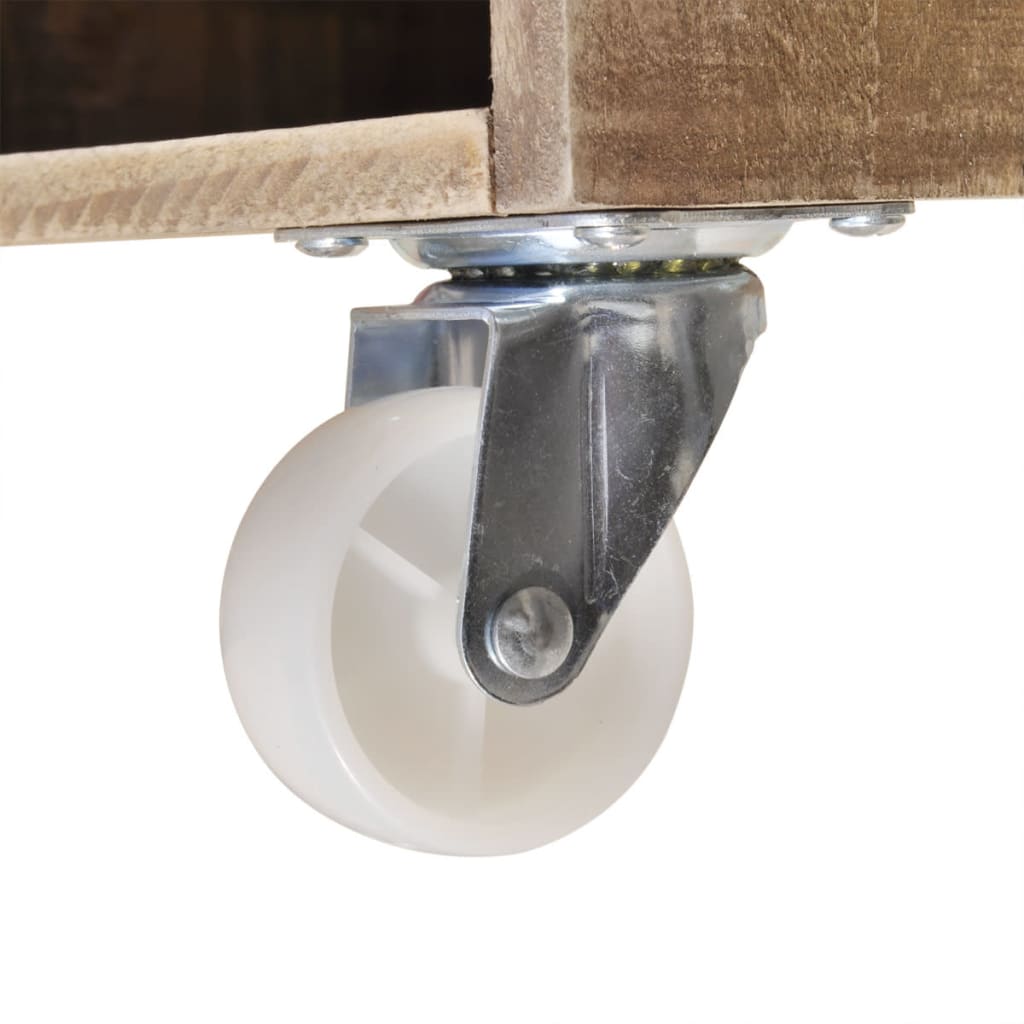 Nightstand Brown Solid Wood