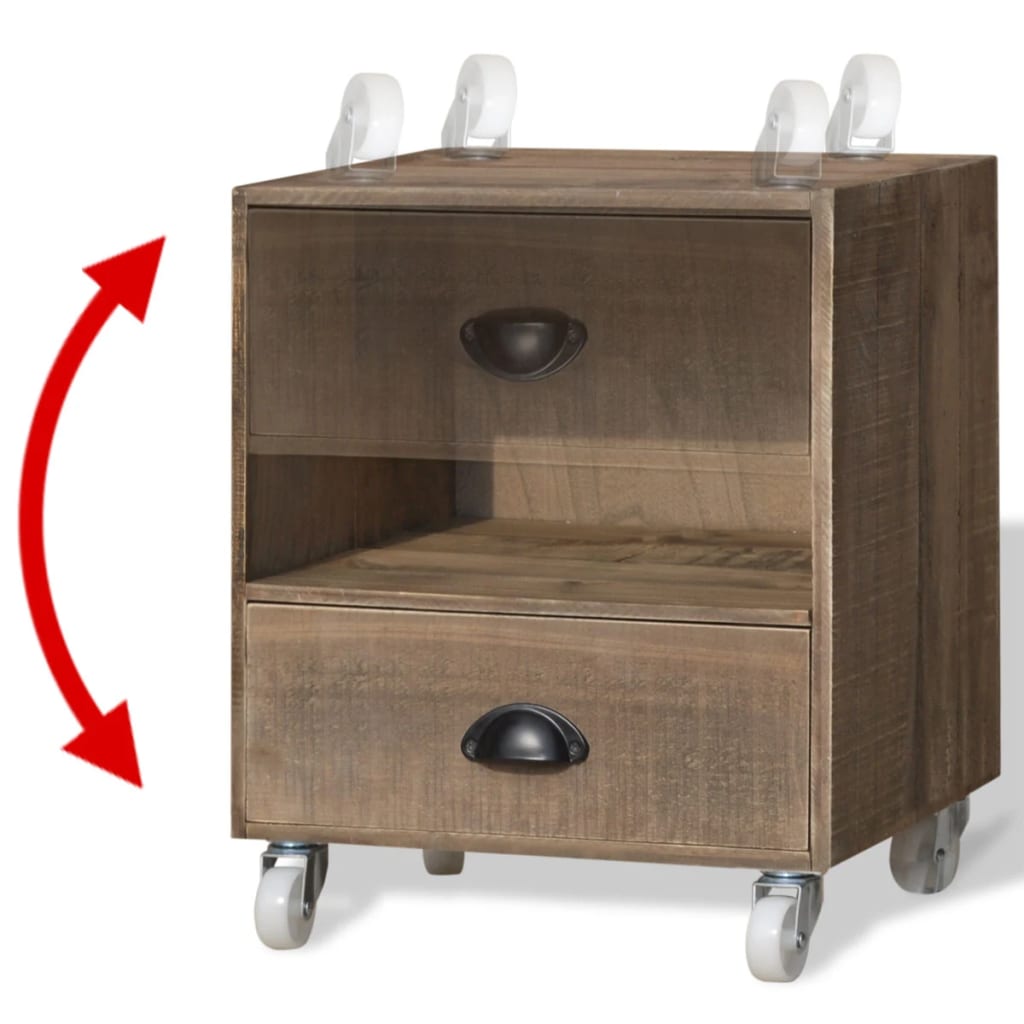 Nightstand 2 pcs Brown Solid Wood