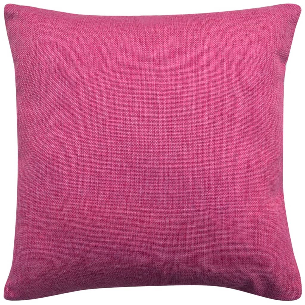 Cushion Covers 4 pcs Linen-look Pink 40x40 cm