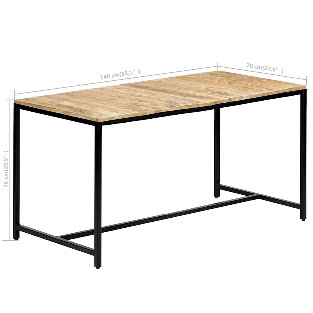 Dining Table 140x70x75 cm Solid Rough Mango Wood