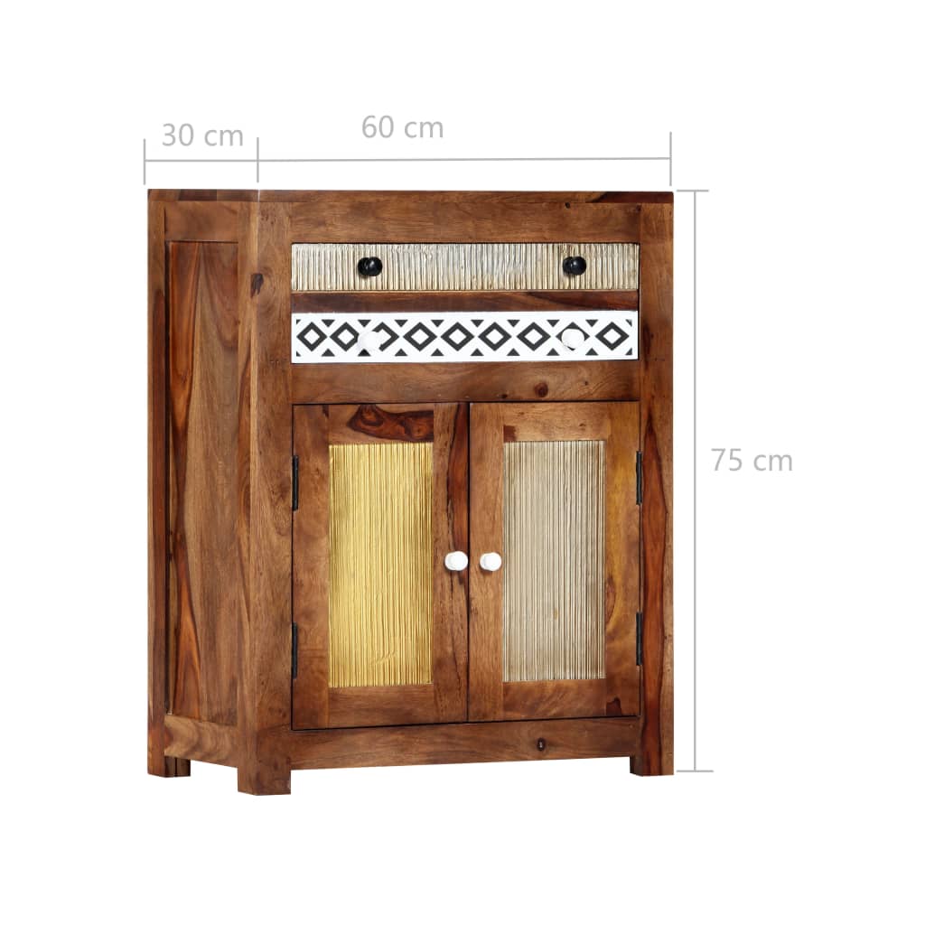 Side Cabinet 60x30x75 cm Solid Acacia Wood