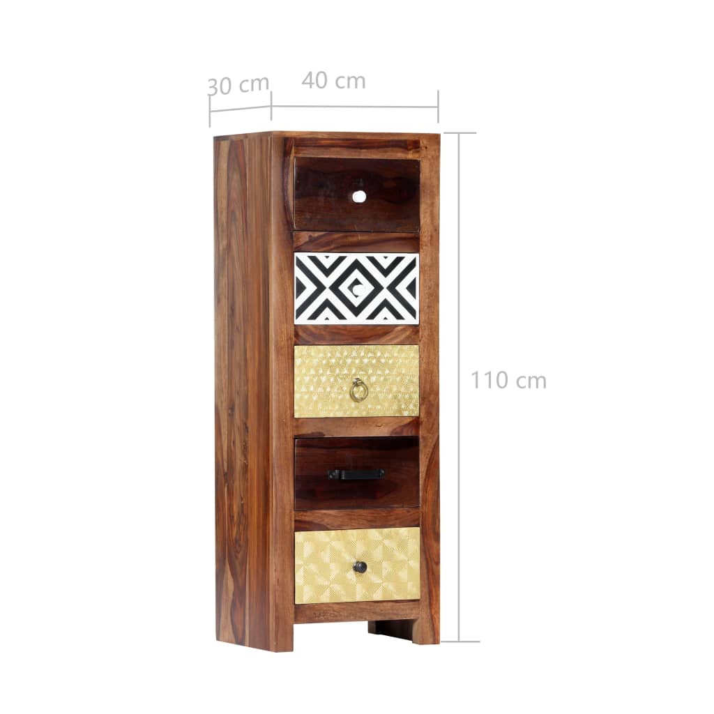 Side Cabinet 40x30x110 cm Solid Acacia Wood