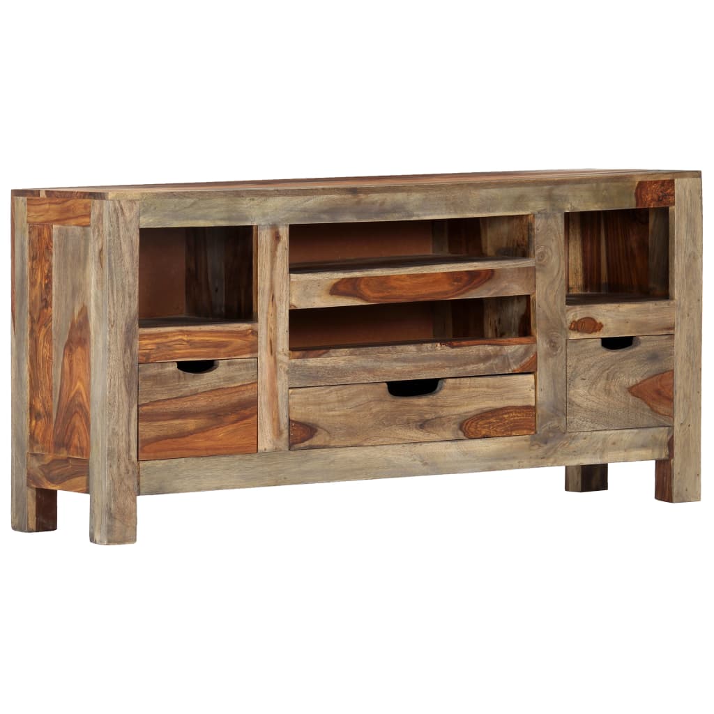 Sideboard Grey 100x30x50 cm Solid Acacia Wood