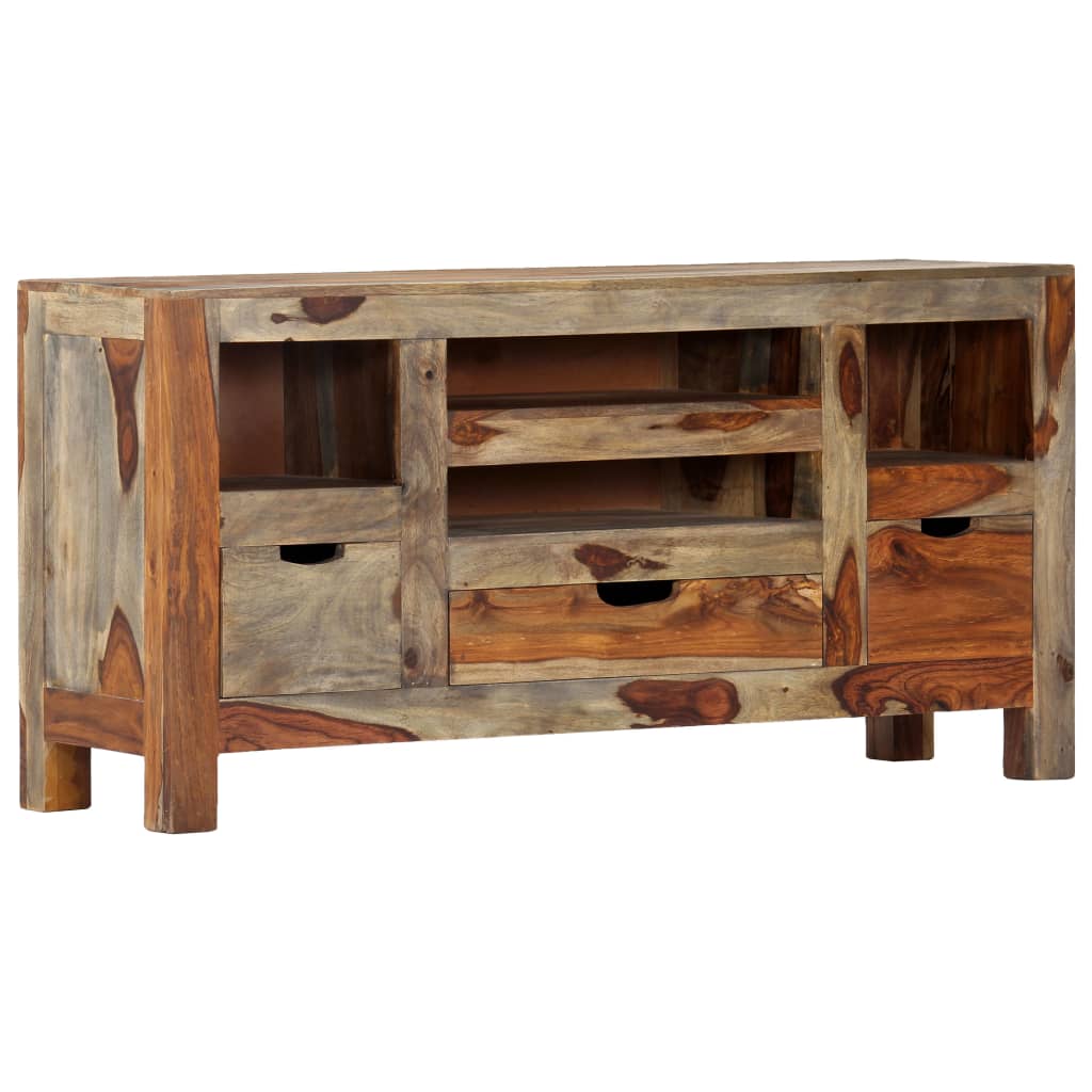 Sideboard Grey 100x30x50 cm Solid Acacia Wood