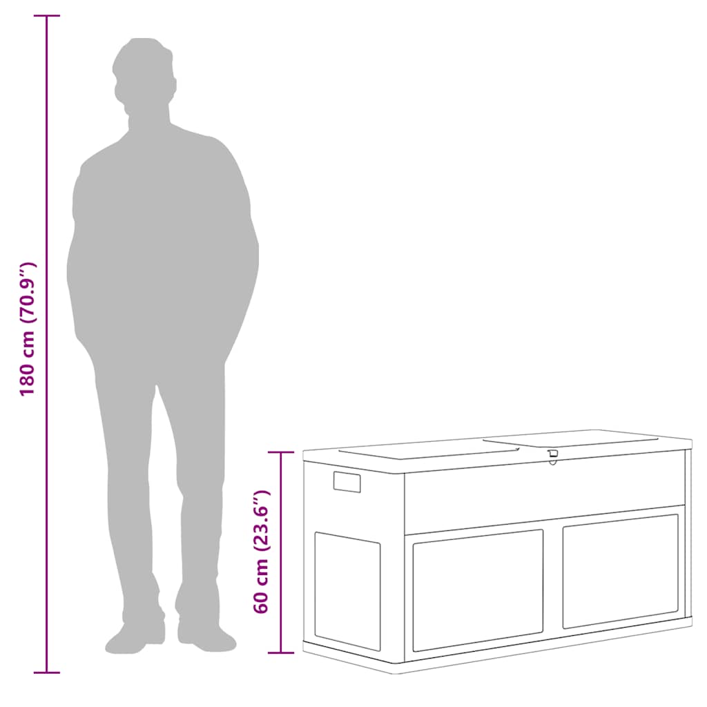 Garden Storage Box 320 L Black