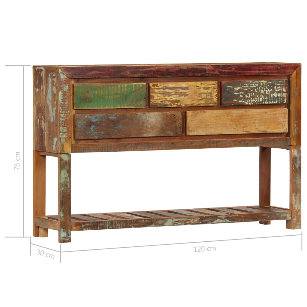 Sideboard 120x30x75 cm Solid Reclaimed Wood