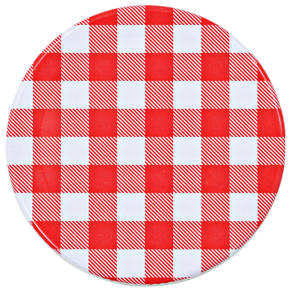 Glass Jam Jars with White and Red Lids 48 pcs 110 ml
