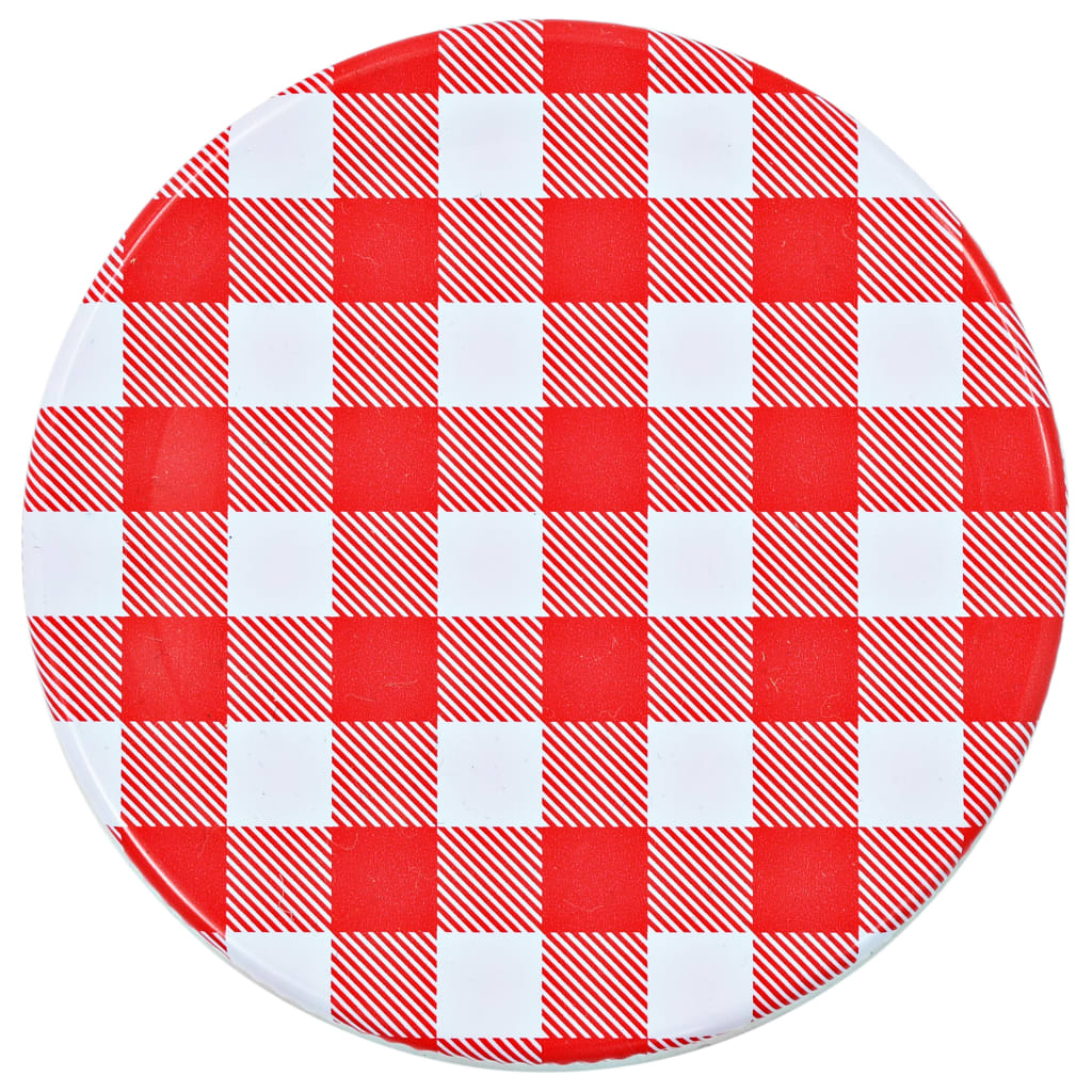 Glass Jam Jars with White and Red Lids 96 pcs 110 ml