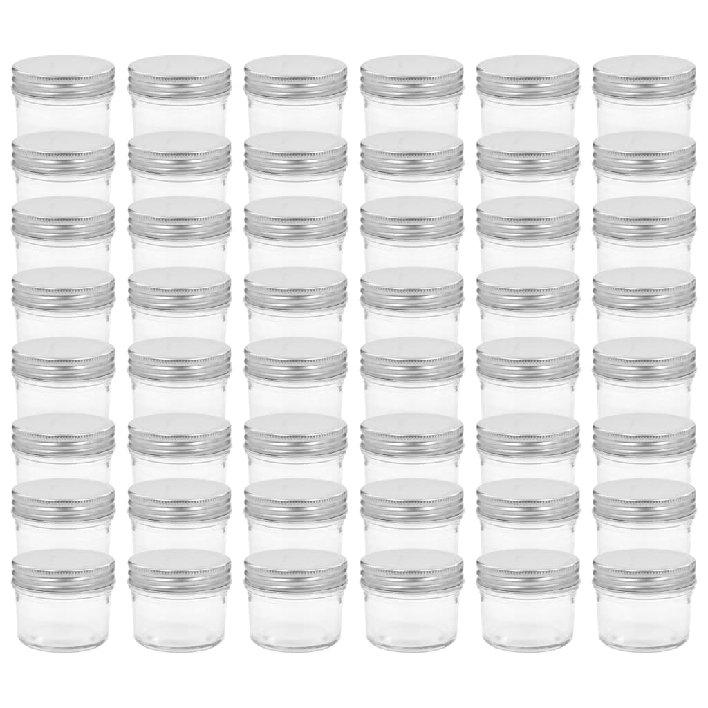 Glass Jam Jars with Silver Lids 48 pcs 110 ml
