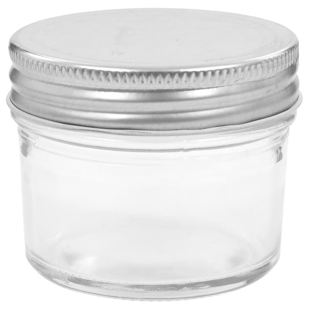 Glass Jam Jars with Silver Lids 96 pcs 110 ml
