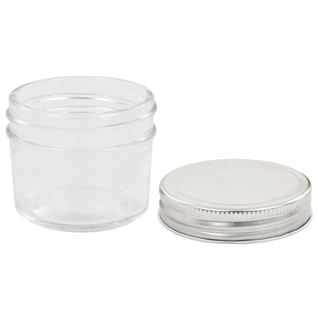 Glass Jam Jars with Silver Lids 96 pcs 110 ml
