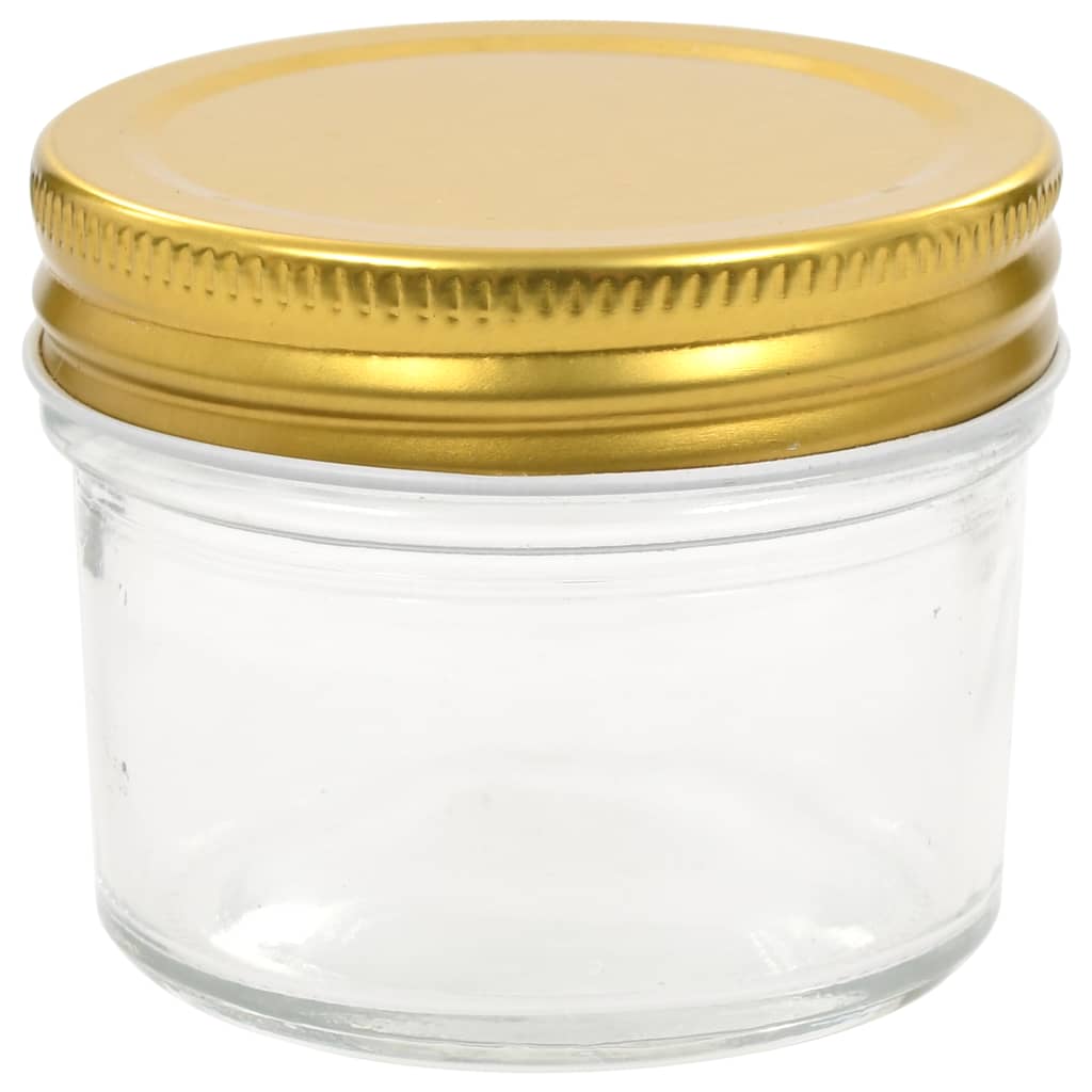 Glass Jam Jars with Gold Lid 48 pcs 110 ml