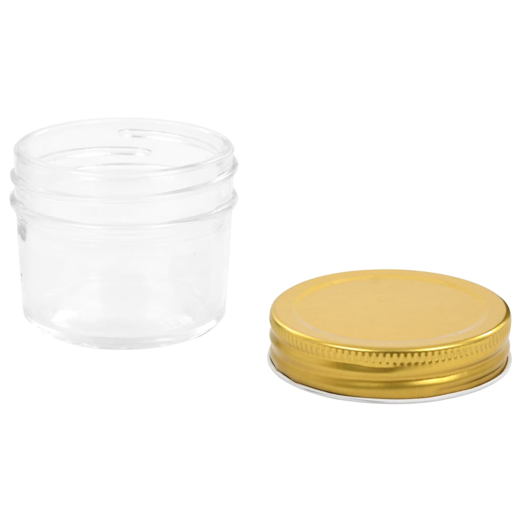 Glass Jam Jars with Gold Lid 96 pcs 110 ml
