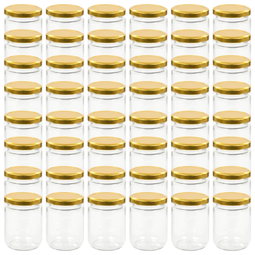 Glass Jam Jars with Gold Lid 48 pcs 230 ml