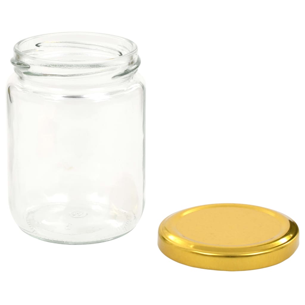 Glass Jam Jars with Gold Lid 48 pcs 230 ml